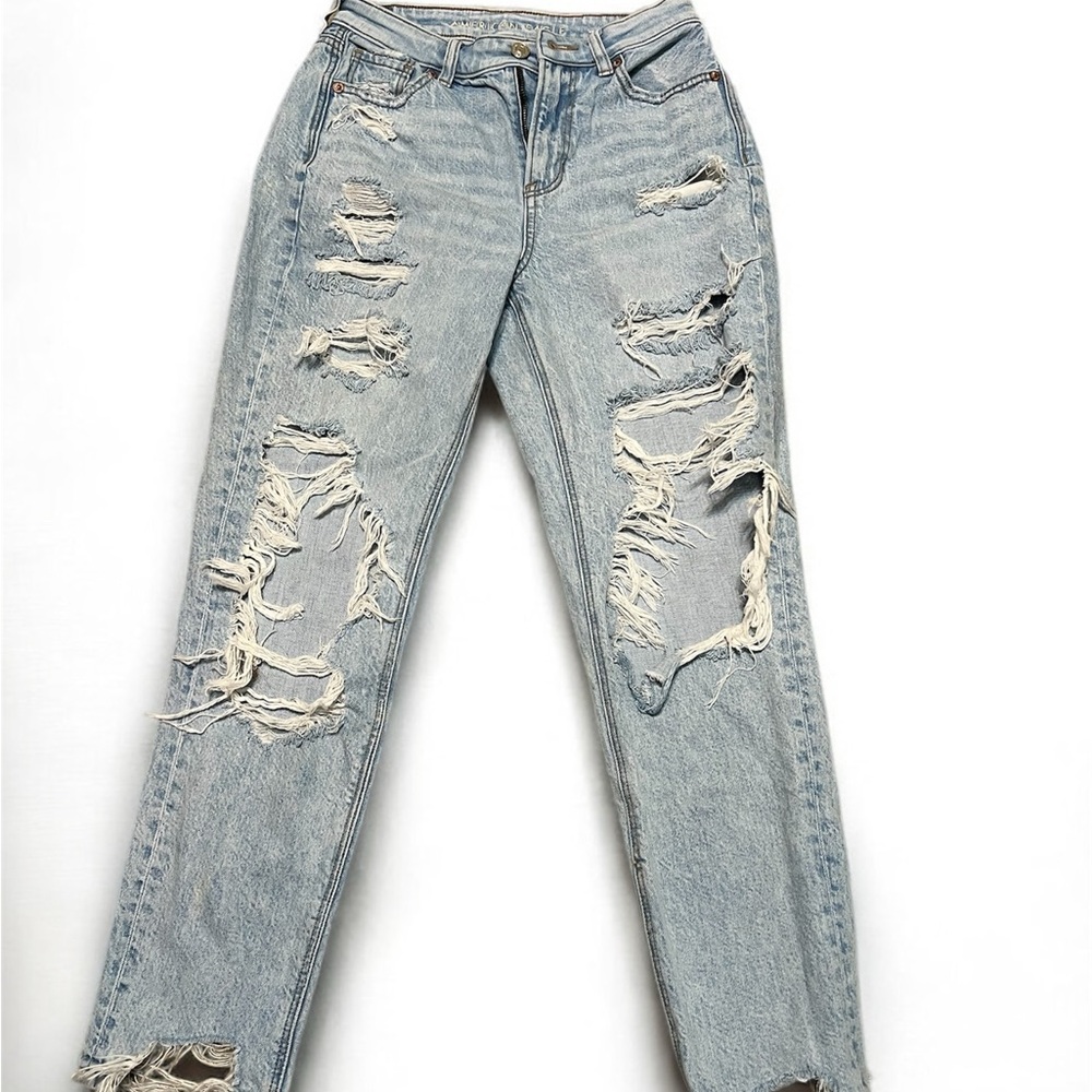 Distressed Blue Women's Jeans American Eagle Size 0